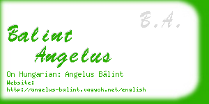 balint angelus business card